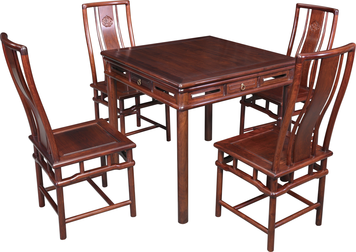 圆脚小方桌带椅