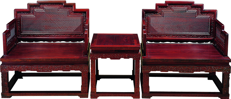 回纹宝座椅带几