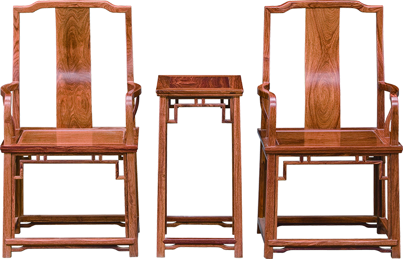 高靠背南官帽椅带几 (2)