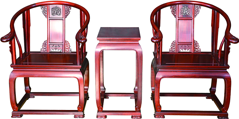 卷草纹圈椅带几 (2)