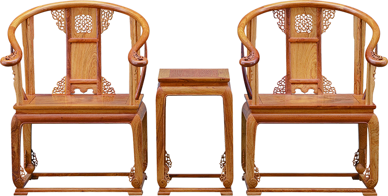 卷草纹圈椅带几