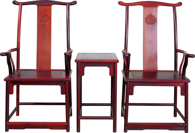 四出头管帽椅带几