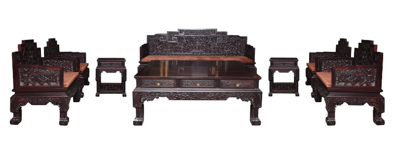 云龙纹沙发10件套