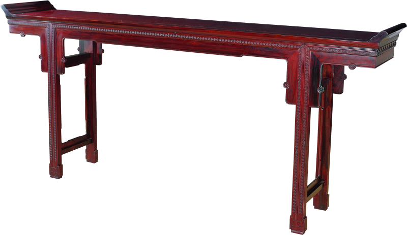 回纹通牙翘头案