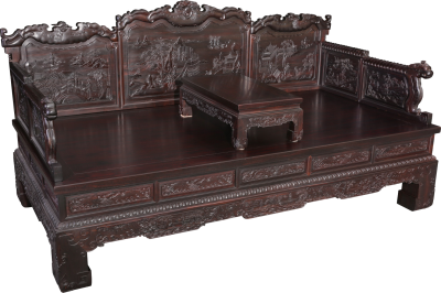 山水人物罗汉床