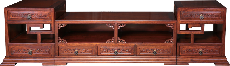 草龙纹三拼电视柜