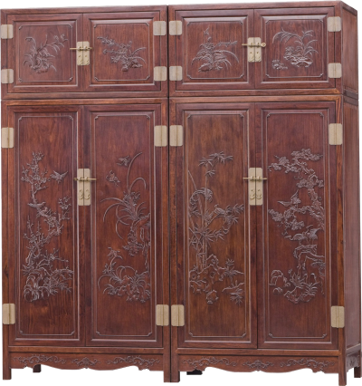 梅兰竹菊纹顶箱柜