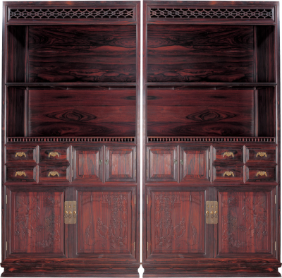 山水人物图柜格