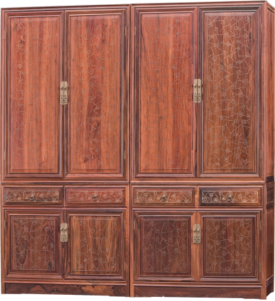 嵌银丝冰梅纹书柜