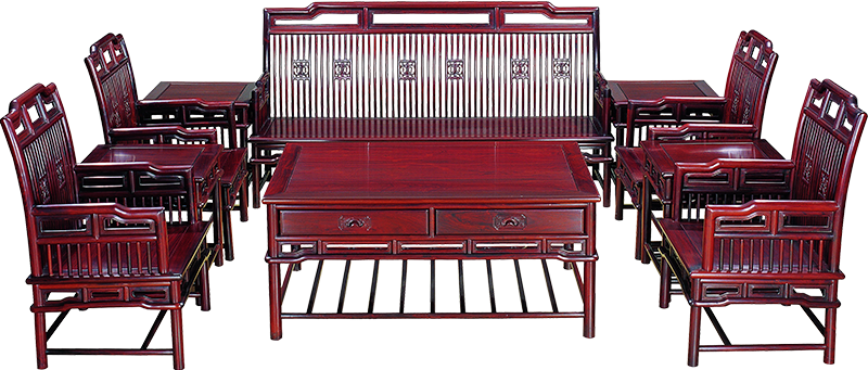 弯靠条环牙板沙发