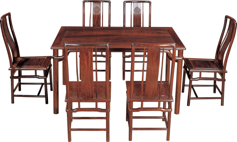 霸王枨长方桌带椅