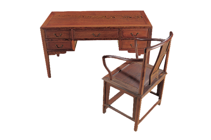 马蹄脚书桌带椅